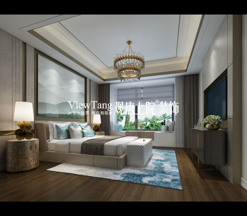 蓝光和雍锦园（新中式）装修效果图--卧室